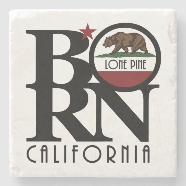 BORN Lone Pine California Stone Coaster (Front)