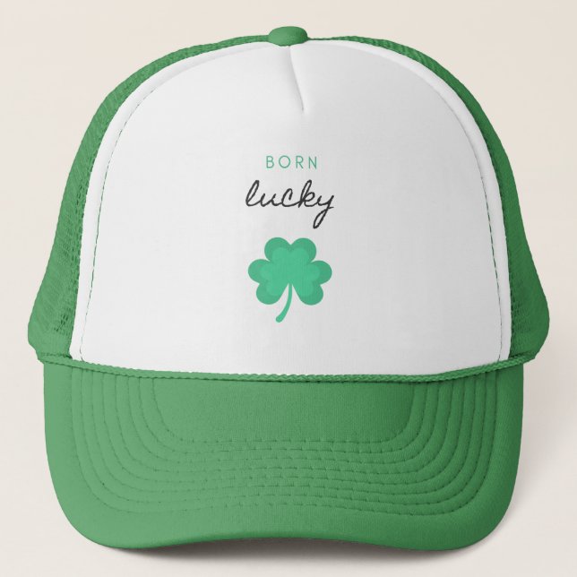 "BORN LUCKY SHAMROCK" HAT (Front)
