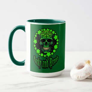 Born Lucky Skull St Patrick’s Day Shirt – caneca Mug