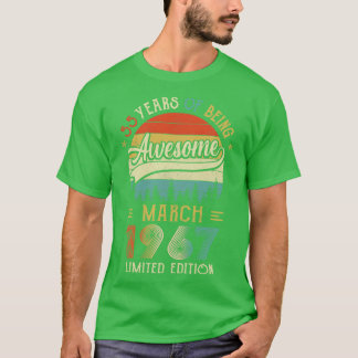 Born March 1967 55th Birthday Made In 1967 55 Year T-Shirt