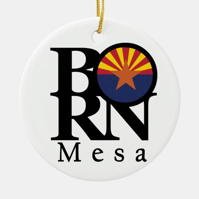 BORN Mesa Arizona Ceramic Tree Decoration (Front)