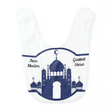 Born Muslim Blue Boy Baby Bib