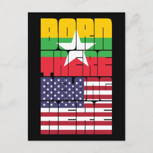 Born Myanmar Belong American Postcard