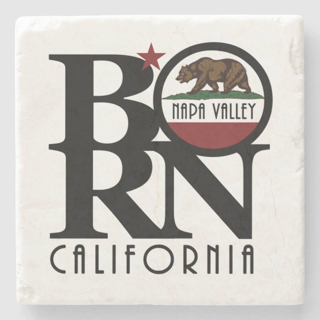 BORN Napa Valley California Stone Coaster (Front)