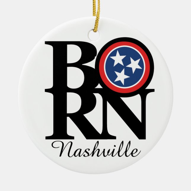 BORN Nashville TN Ceramic Tree Decoration (Front)