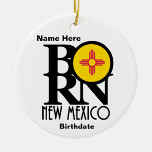 BORN New Mexico Custom Ceramic Tree Decoration