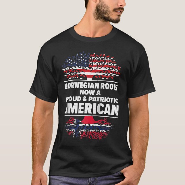 Born Norwegian Norway American USA Citizenship Rag T-Shirt (Front)