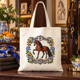 Born of Spain Bay Andalusian Horse Tote Bag
