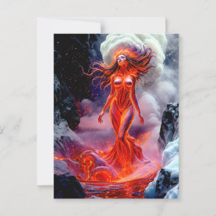 “Born of the Inferno” – Volcanic Woman Portrait Postcard