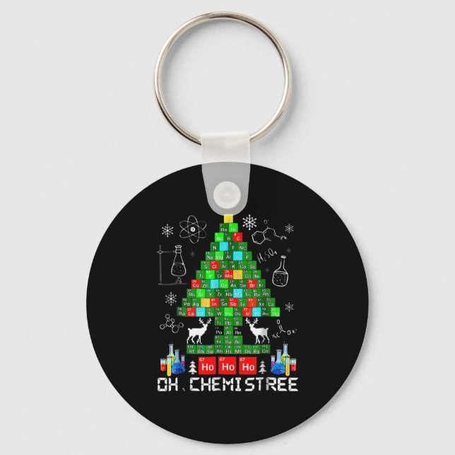 Born Oh Chemistree Funny Science Christmas Tree Ch Key Ring (Front)