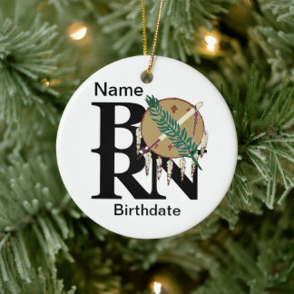 BORN Oklahoma Customized Ceramic Tree Decoration