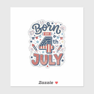 Born on 4th of July Patriotic Kids Shirt Design_1