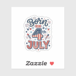 Born on 4th of July Patriotic Kids Shirt Design_1