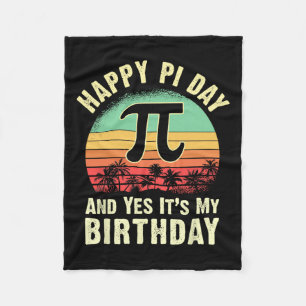 Born On Pi Day Birthday Decorations Happy 14 March Fleece Blanket