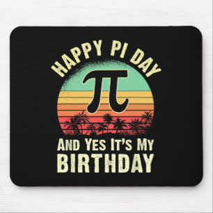 Born On Pi Day Birthday Decorations Happy 14 March Mouse Mat