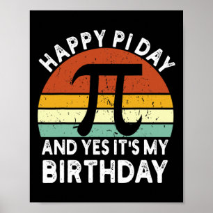 Born On Pi Day Birthday Happy 14 On March 14th Tea Poster