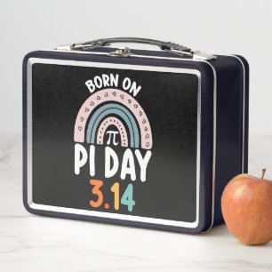 Born On Pi Day Birthday Math Funny Metal Lunch Box