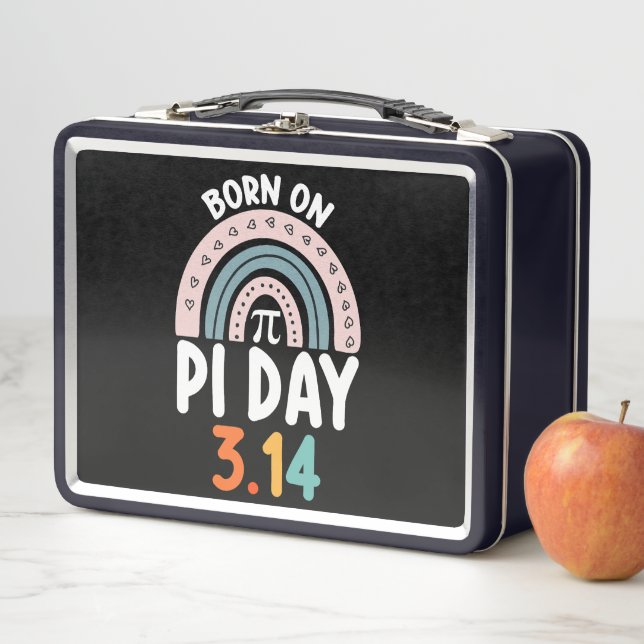 Born On Pi Day Birthday Math Funny Metal Lunch Box (In Situ)