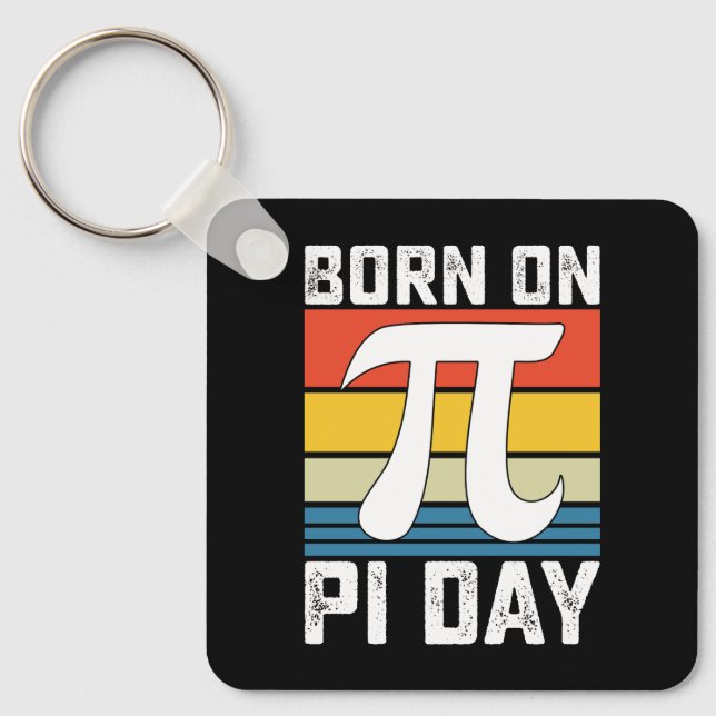 Born On Pi Day Birthday Math Mathematics Key Ring (Front)