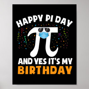 Born On Pi Day Birthday Shirt Boys Happy Birthday  Poster