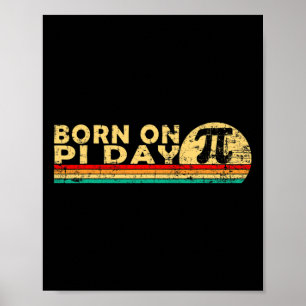 Born On Pi Day March 14 Math Equations Sunset Geek Poster