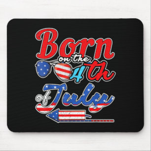 Born on the 4th of july birthday celebrate mouse mat