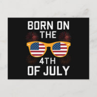 Born On The 4th Of July Birthday Sunglasses USA