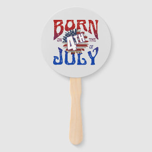 BORN ON THE 4TH OF JULY   HAND FAN