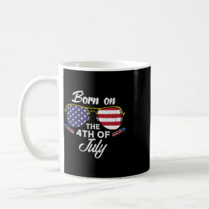Born On The 4th Of July Sungles Fourth Birthday Pa Coffee Mug