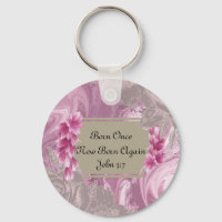 Born Once Now Born Again Floral Marble  Key Chain