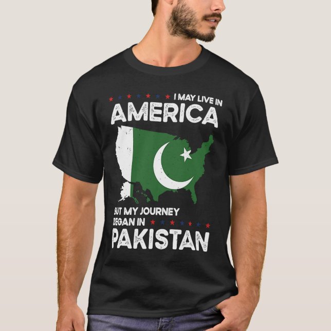 Born Pakistani Pakistan American USA Citizenship   T-Shirt (Front)