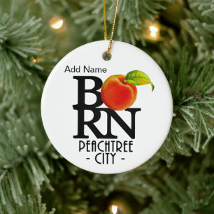 BORN Peachtree City Georgia Ceramic Tree Decoration