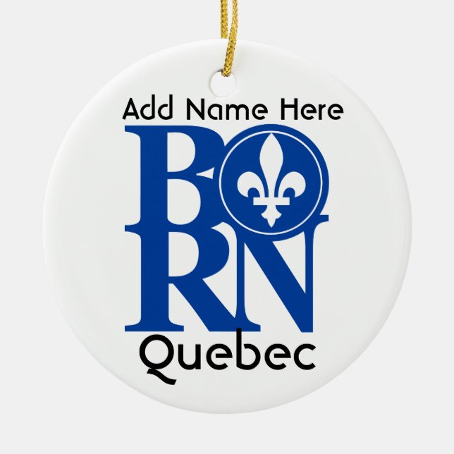 BORN Quebec Ceramic Tree Decoration (Front)