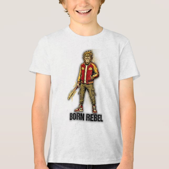 Born Rebel Monkey Gunner Tri-Blend Shirt (Front)