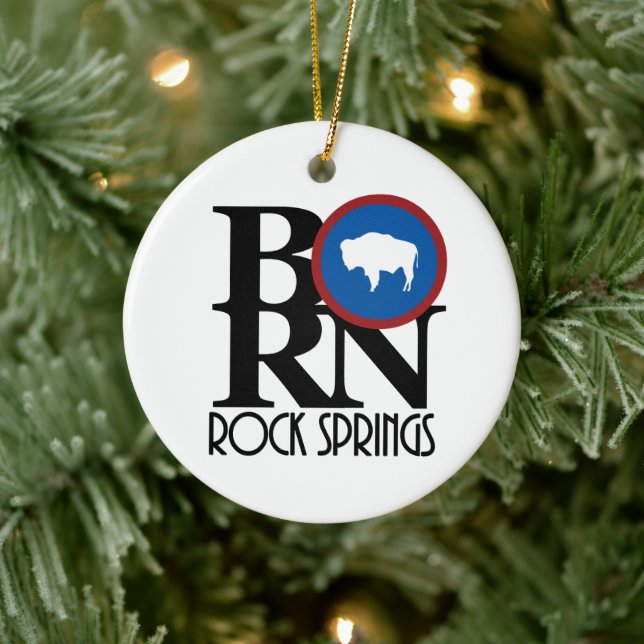 BORN Rock Springs Wyoming Ceramic Tree Decoration (Tree)