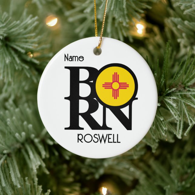 BORN Roswell New Mexico Ceramic Tree Decoration (Tree)