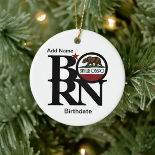 BORN San Luis Obispo Ceramic Tree Decoration