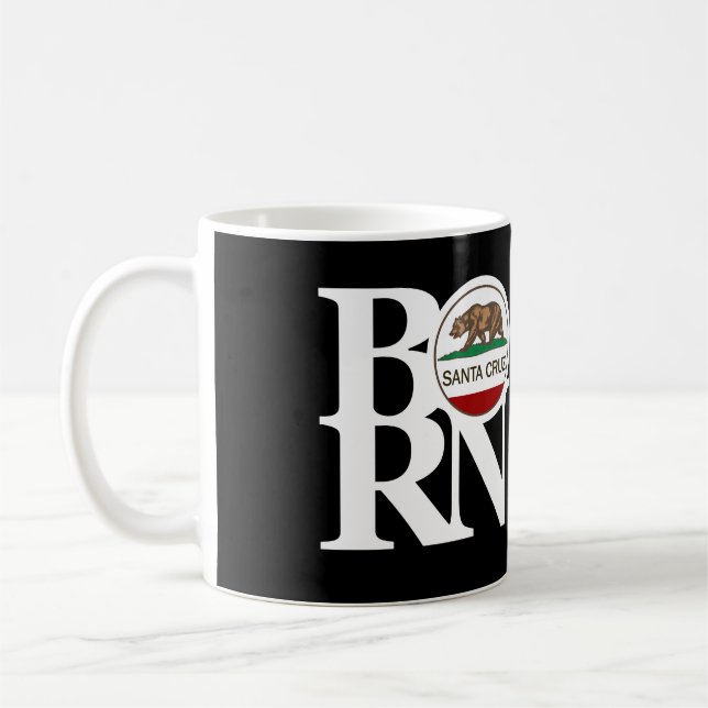 BORN Santa Cruz 11oz Black Coffee Mug (Left)