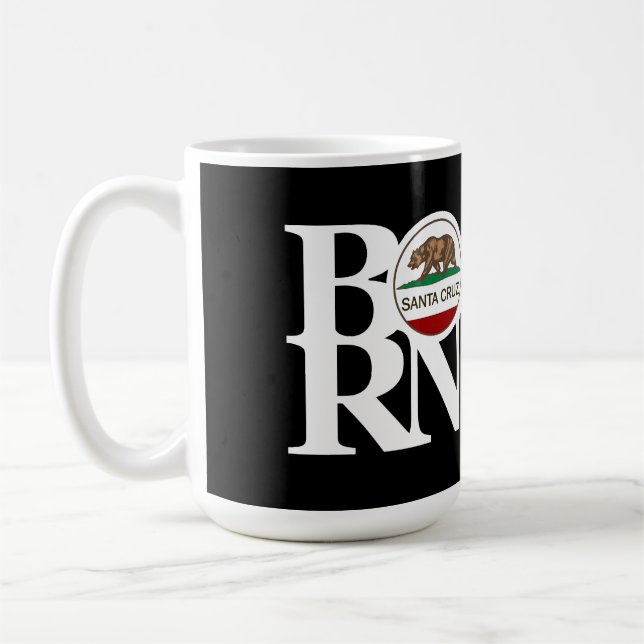 BORN Santa Cruz 15oz Black Coffee Mug (Left)
