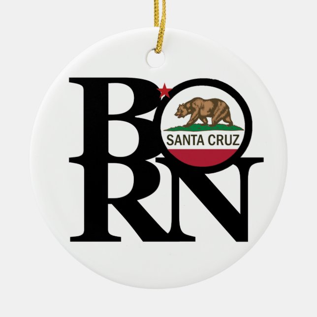 BORN Santa Cruz Ceramic Tree Decoration (Front)