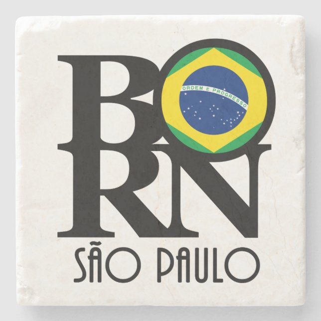 BORN Sao Paulo Brazil Stone Coaster (Front)