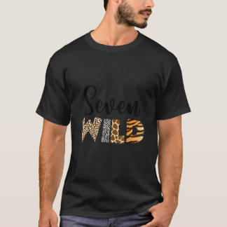 Born Seven Be Wild 7th Birthday Zoo Animals Nature T-Shirt