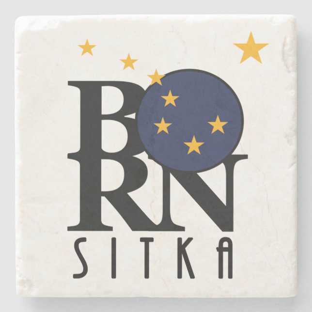 BORN Sitka Alaska Stone Coaster (Front)