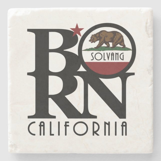 BORN Solvang California Stone Coaster (Front)