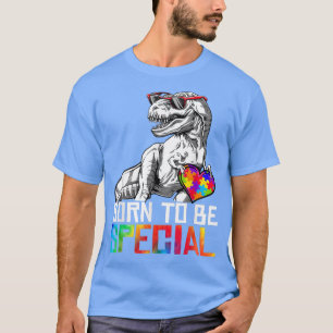 Born Special Trex Puzzle Dino Boys Autism Awarenes T-Shirt