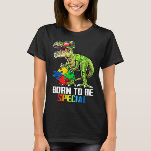 Born Special Trex Puzzle Dino Boys Autism Awarenes T-Shirt