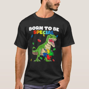 Born Special Trex Puzzle Dino Boys Autism Awarenes T-Shirt