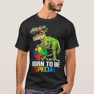 Born Special Trex Puzzle Dino Boys Autism Awarenes T-Shirt