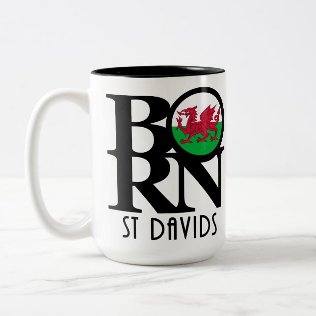 BORN St Davids 15oz Two-Tone Coffee Mug (Left)