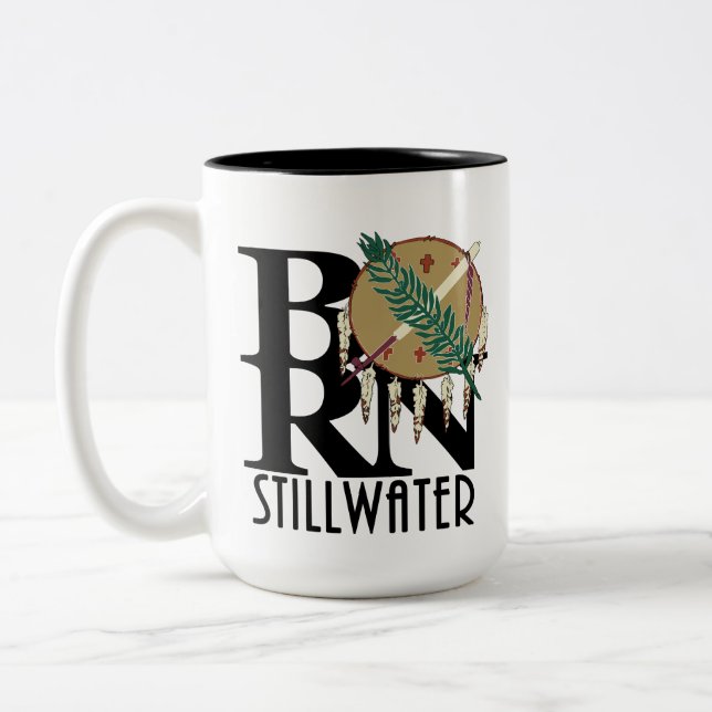 BORN Stillwater OK 15oz Two-Tone Coffee Mug (Left)